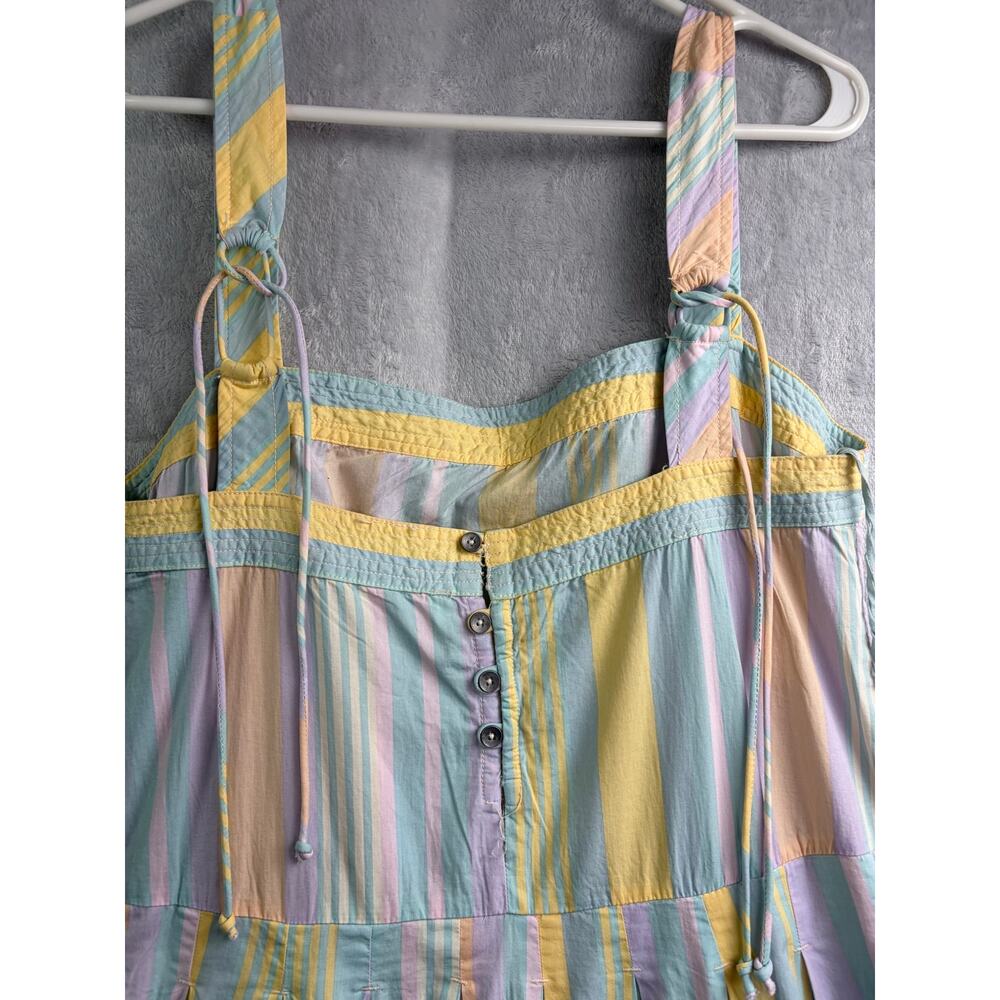 Free People Primavera Stripe Cotton Pastel Midi Dress  - Size M - Picture 8 of 9